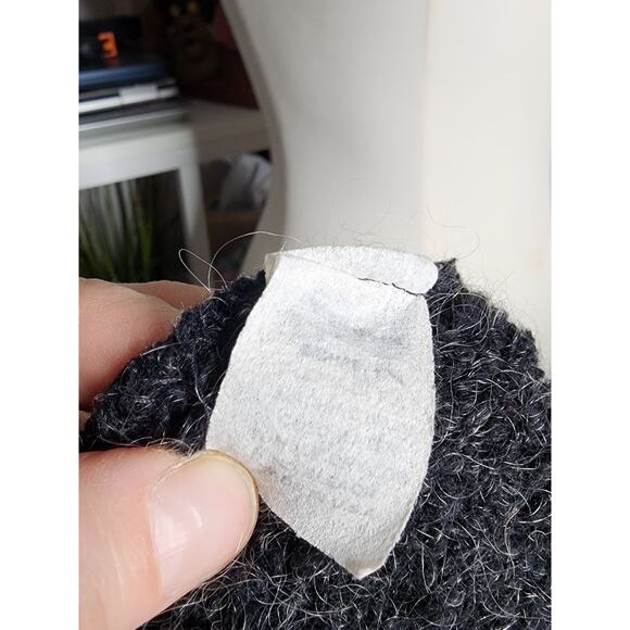 Vtg Bebe Moda Mohair Wool Button Up Collared Fuzzy Goth Warm Sweater Cardigan - Picture 7 of 7